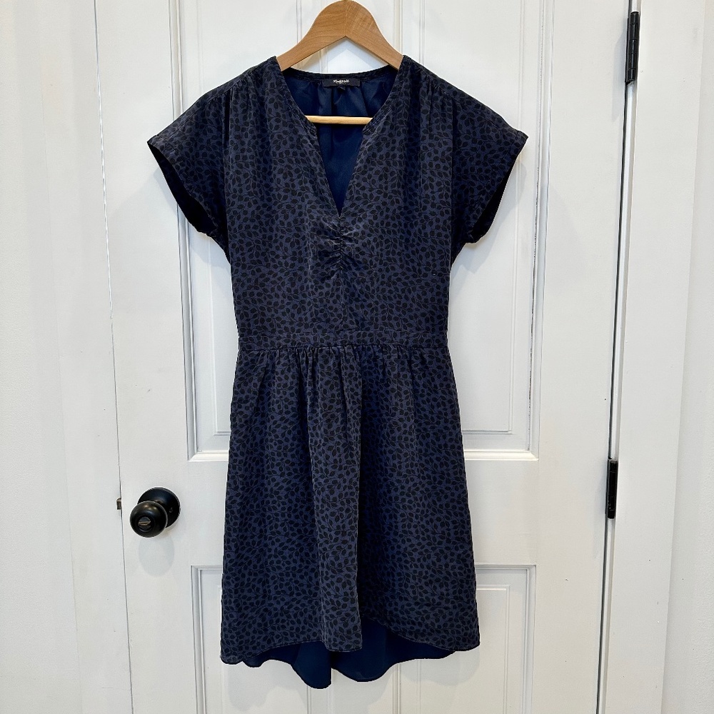 Madewell Silk Leaf Patterned Dress